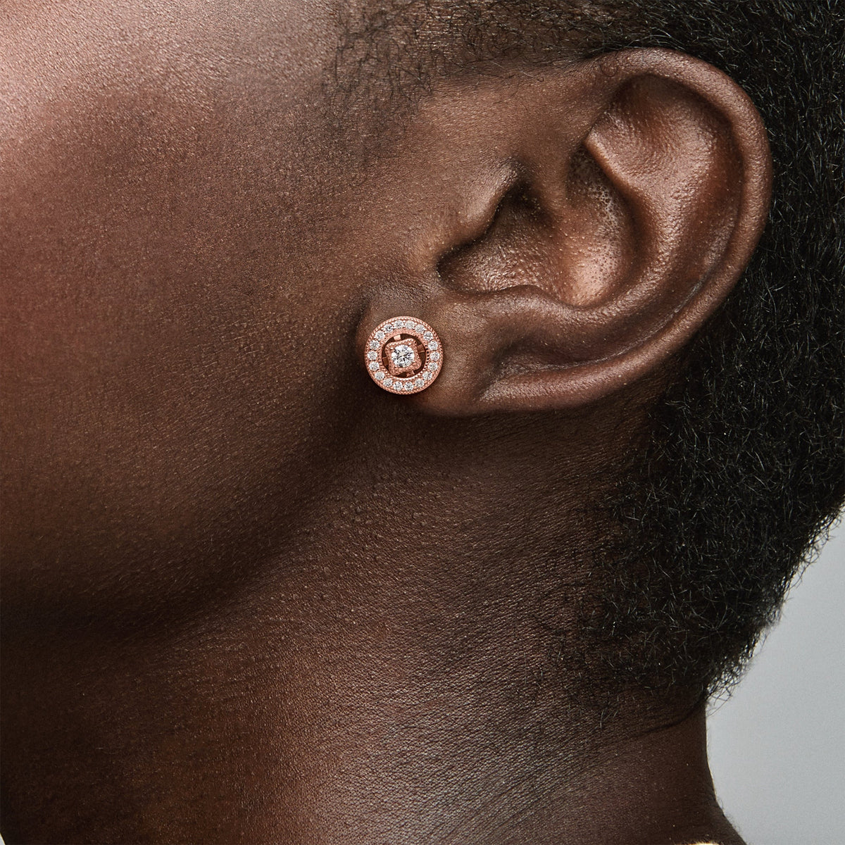 Stud Earrings – 14k Rose Gold-Plated – Vintage Circle