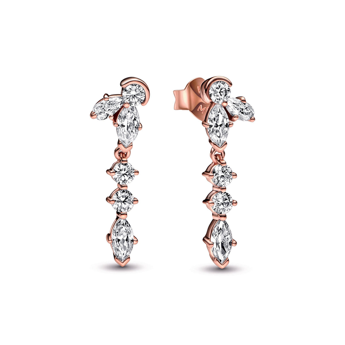 Drop Earrings – 14k Rose Gold-Plated – Sparkling Herbarium Cluster