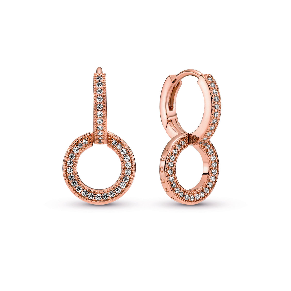 Hoop Earrings – 14k Rose Gold-Plated – Sparkling Double