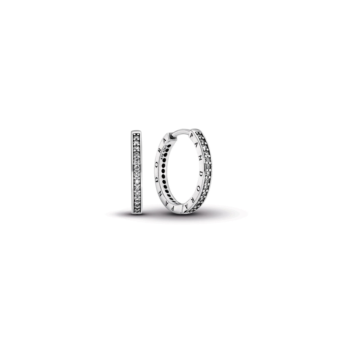 Hoop Earrings – Sterling Silver – PANDORA Pavé