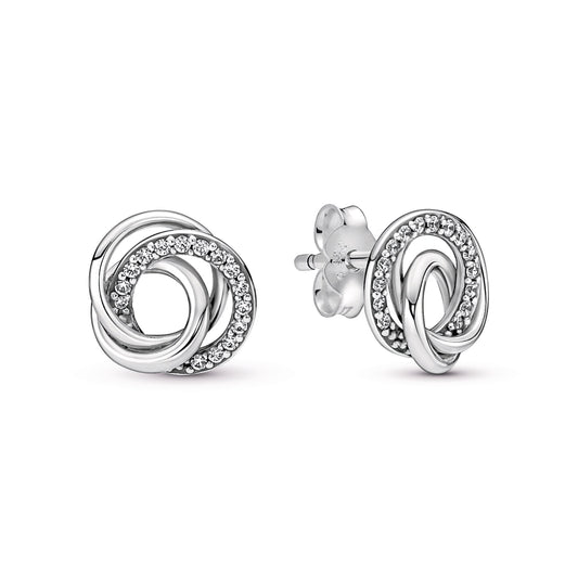 Stud Earrings – Sterling Silver – Family Always Encircled
