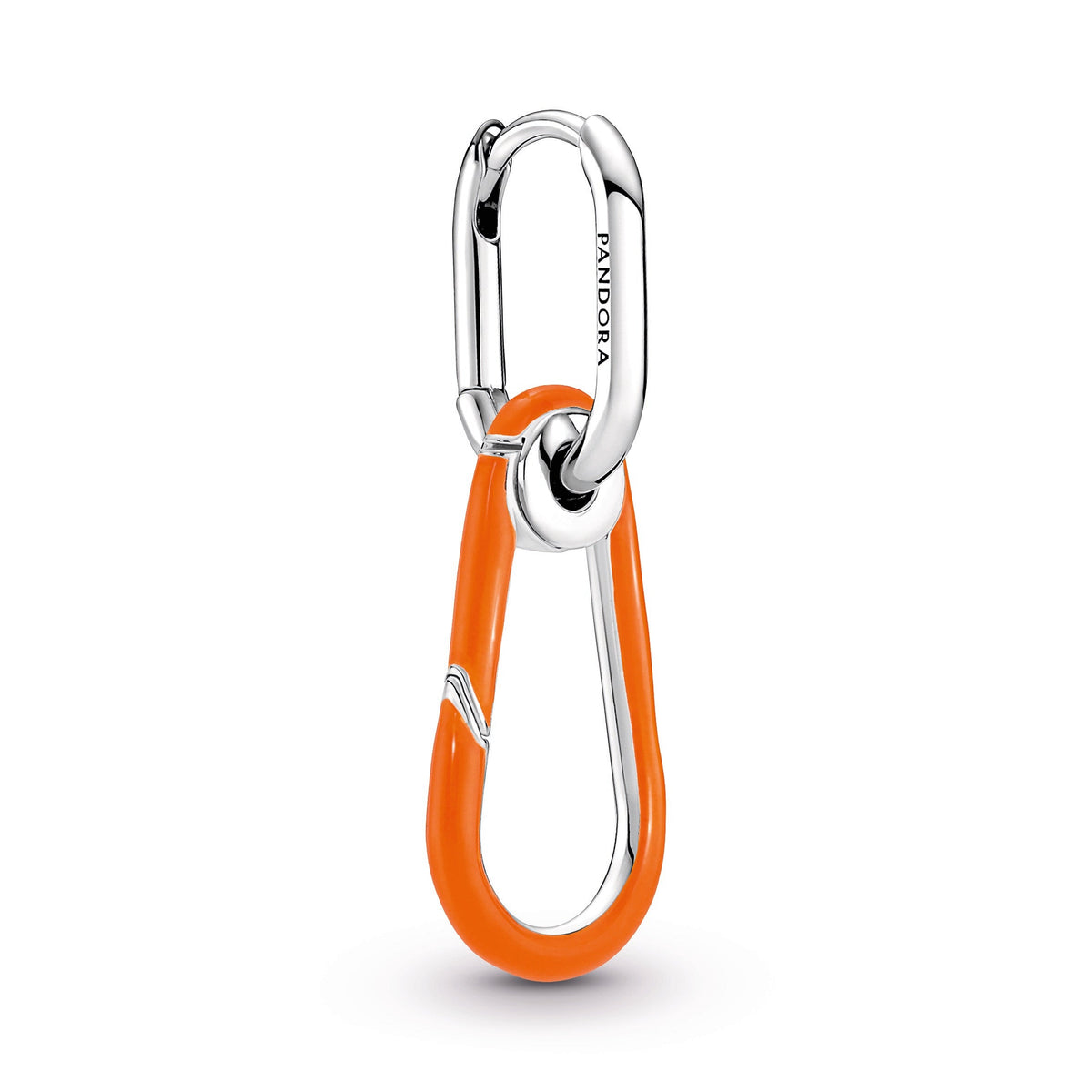 Earrings – Sterling Silver – Pandora ME Bright Orange Hoop Link Earring