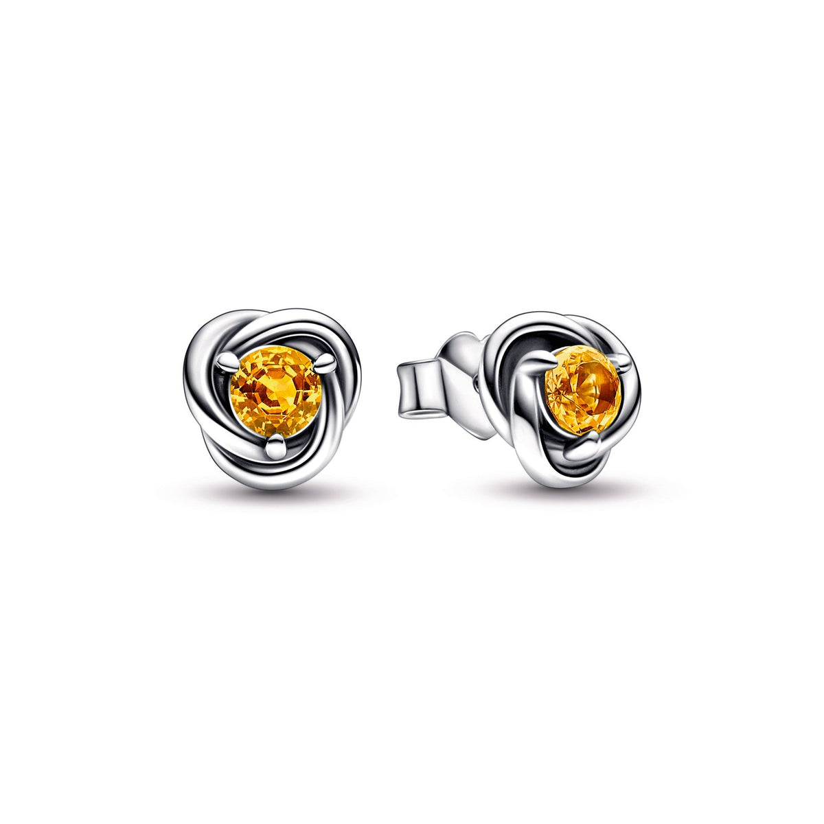 Stud Earrings – Sterling Silver – Honey Eternity Circle