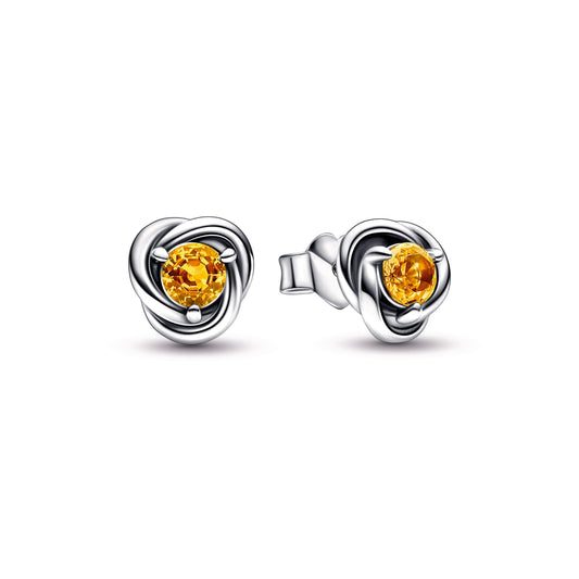 Stud Earrings – Sterling Silver – Honey Eternity Circle