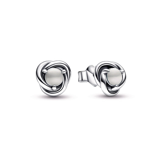 Stud Earrings – Sterling Silver – White Eternity Circle