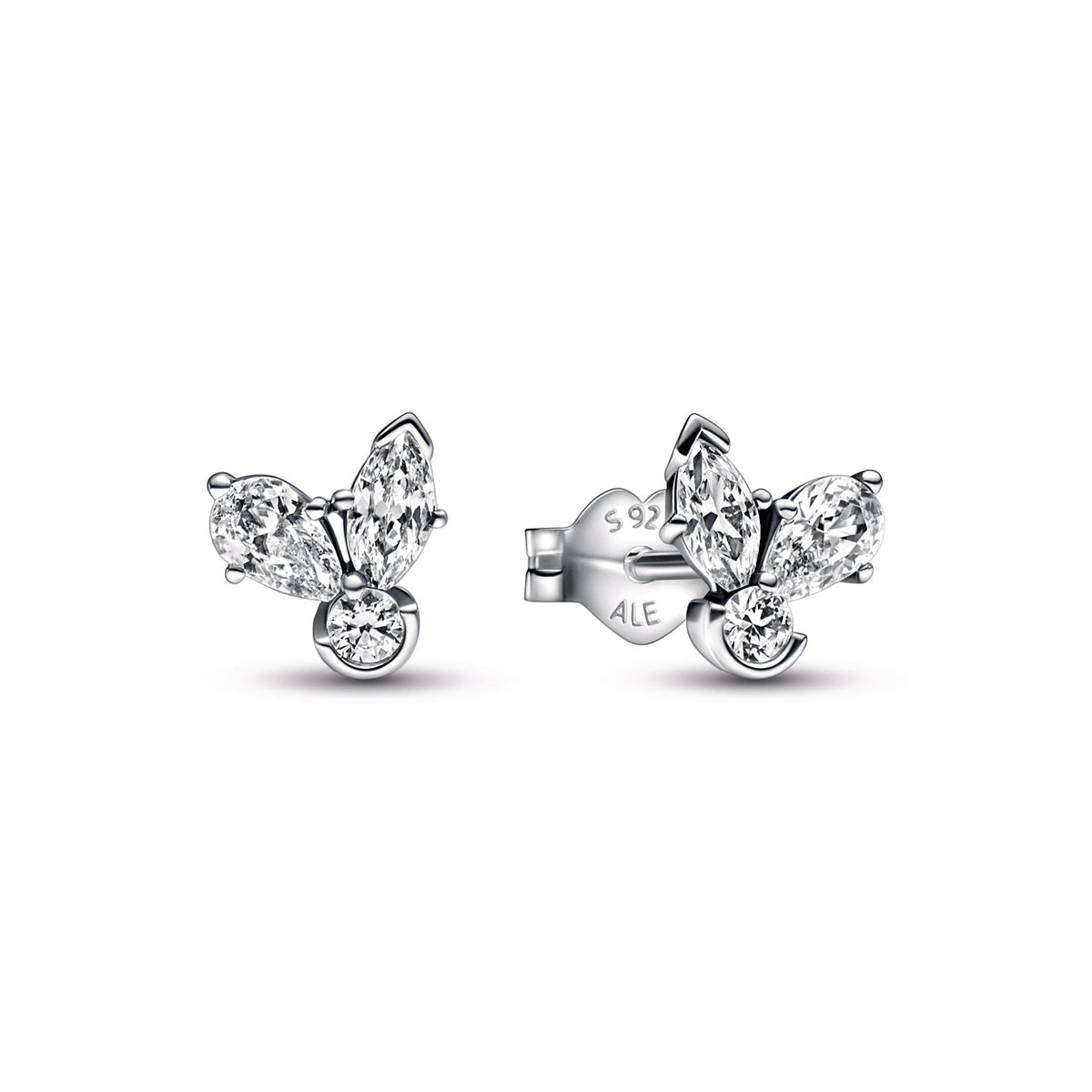 Stud Earrings – Sterling Silver – Sparkling Herbarium Cluster