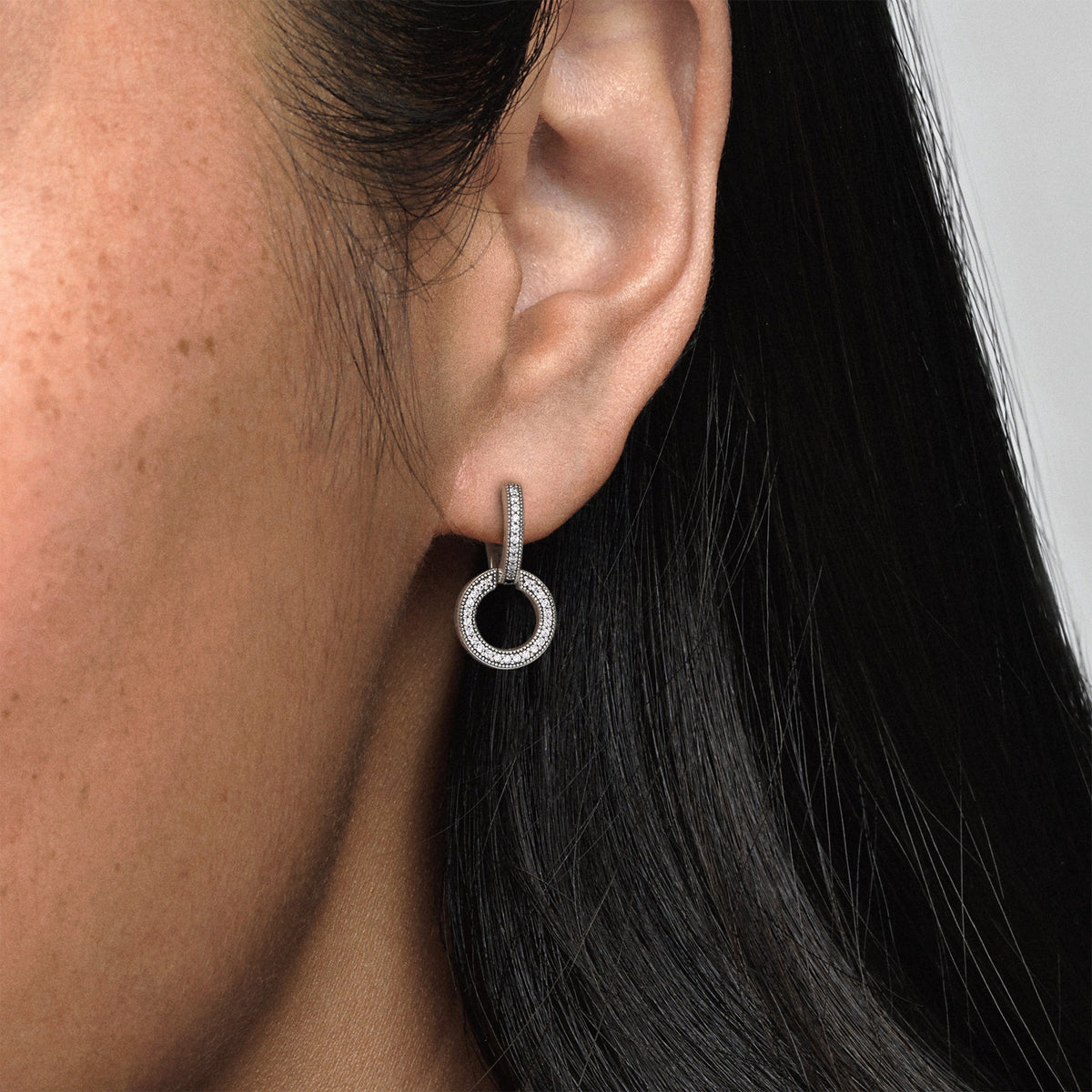 Hoop Earrings – Sterling Silver – Sparkling Double