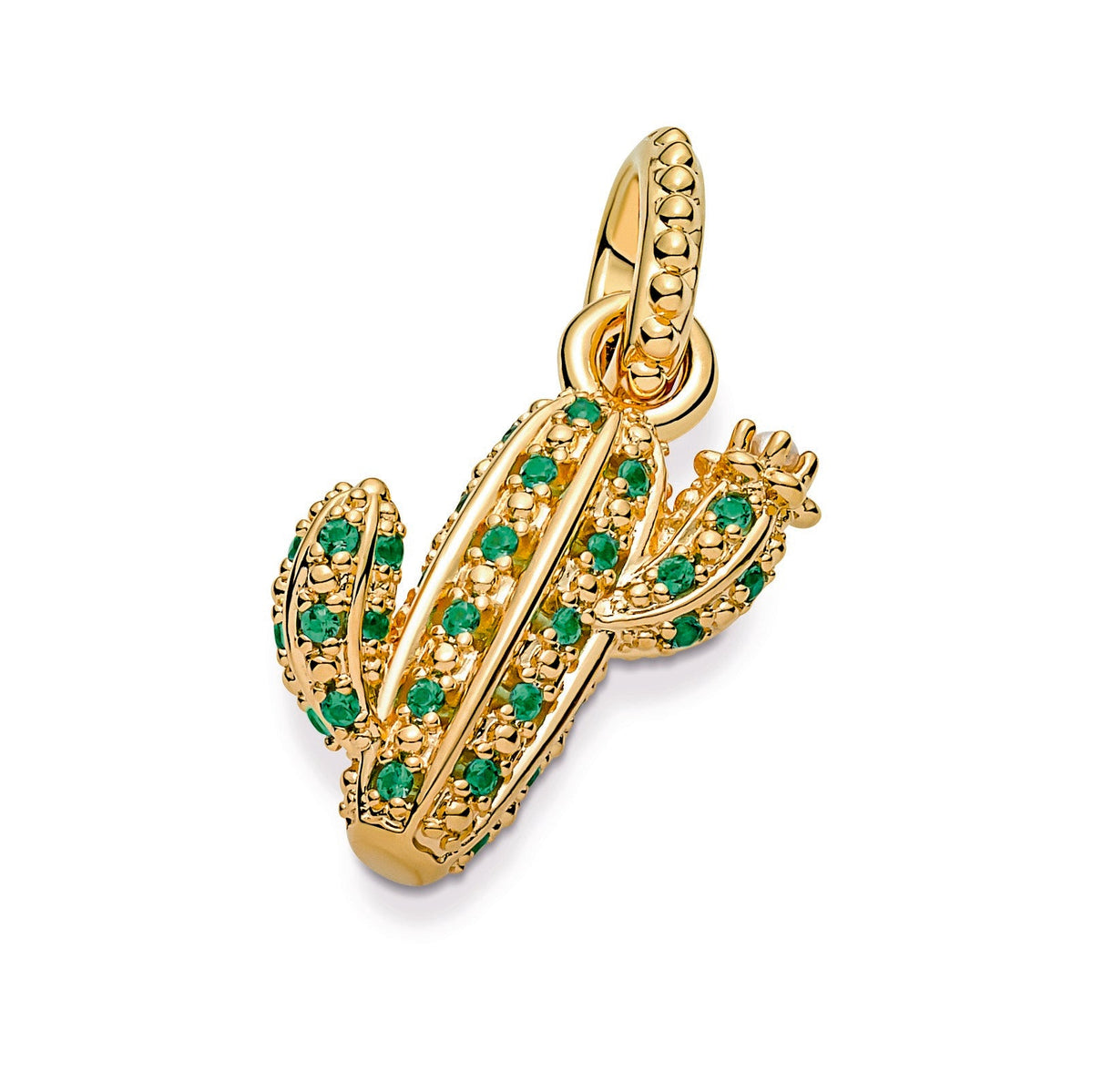 Pendant – 14k Gold-Plated – Sparkling Desert Cactus