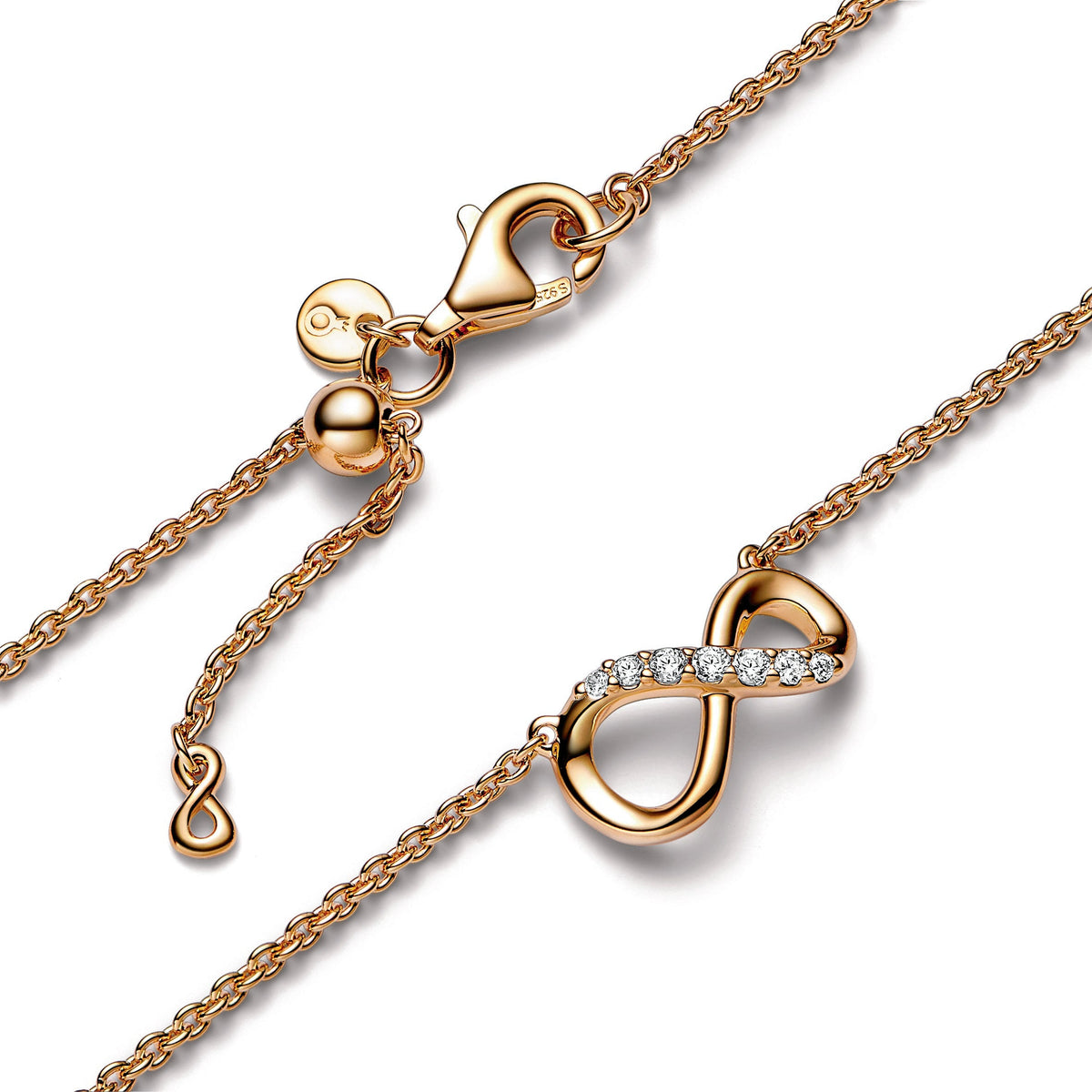 Necklace – 14k Gold-Plated – Sparkling Infinity Collier
