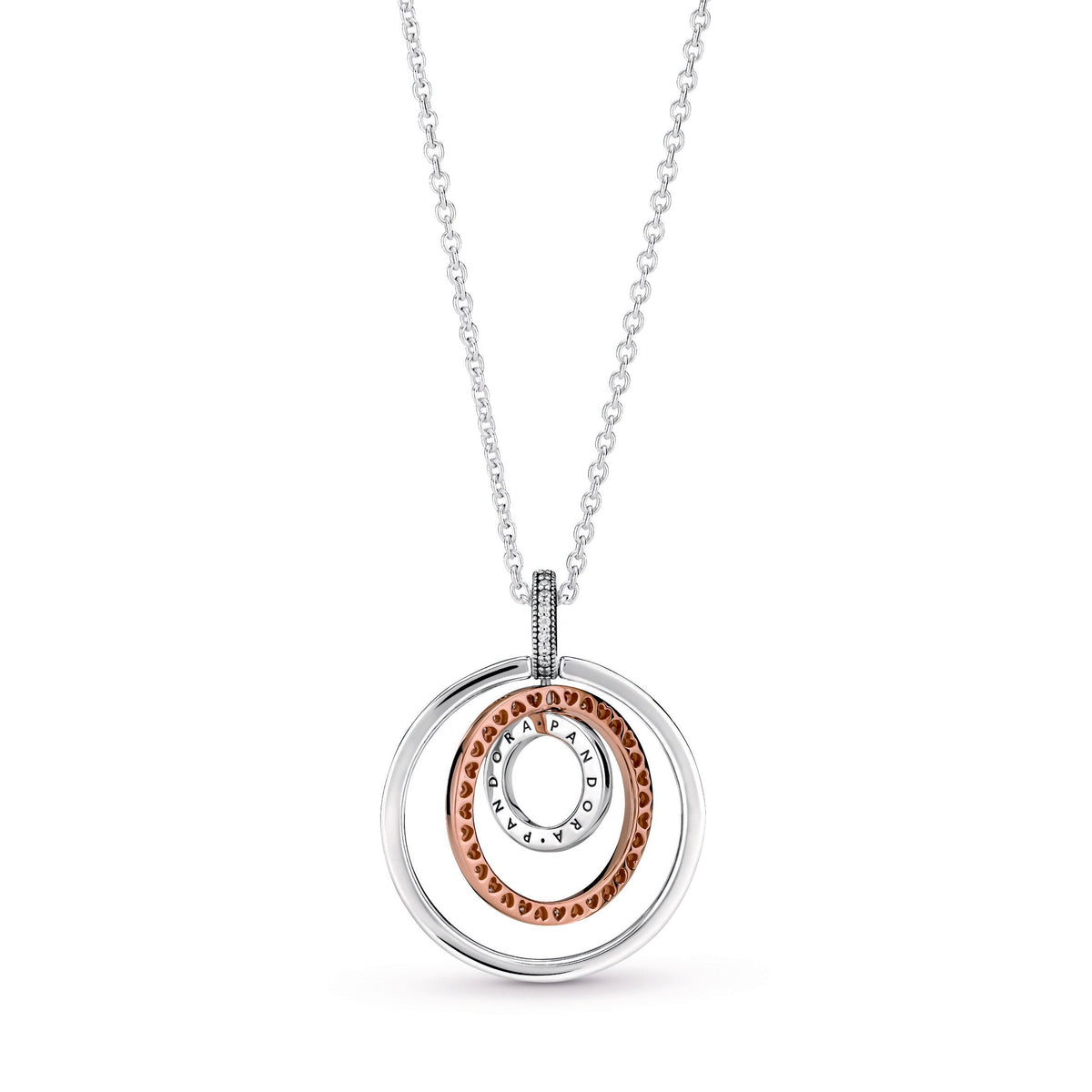 Pendant – 14k Rose Gold-Plated – Two-tone Circles & Necklace
