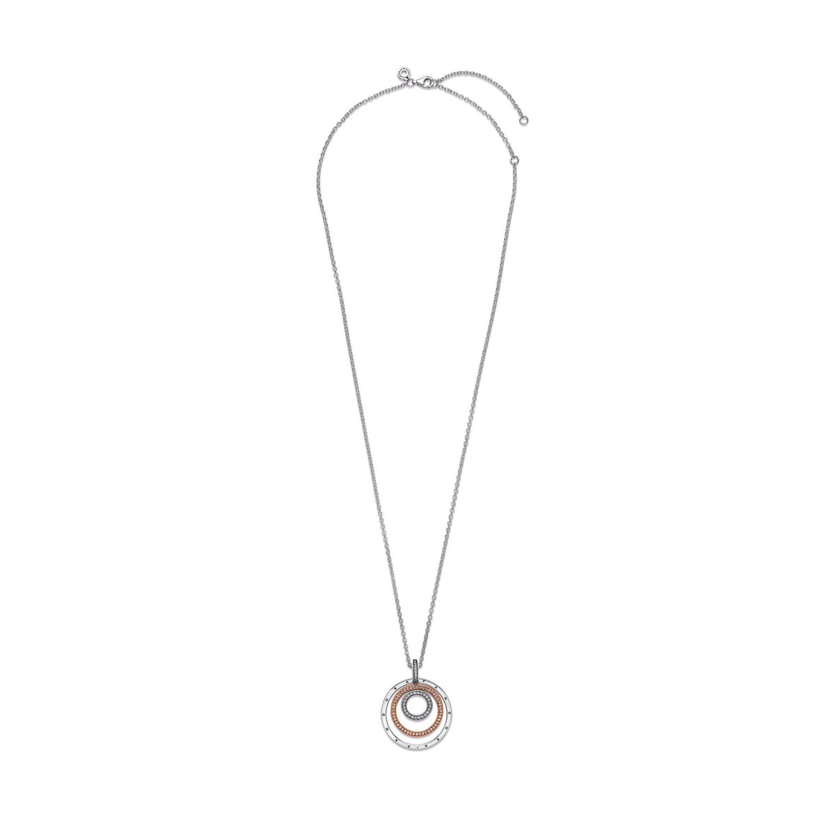 Pendant – 14k Rose Gold-Plated – Two-tone Circles & Necklace
