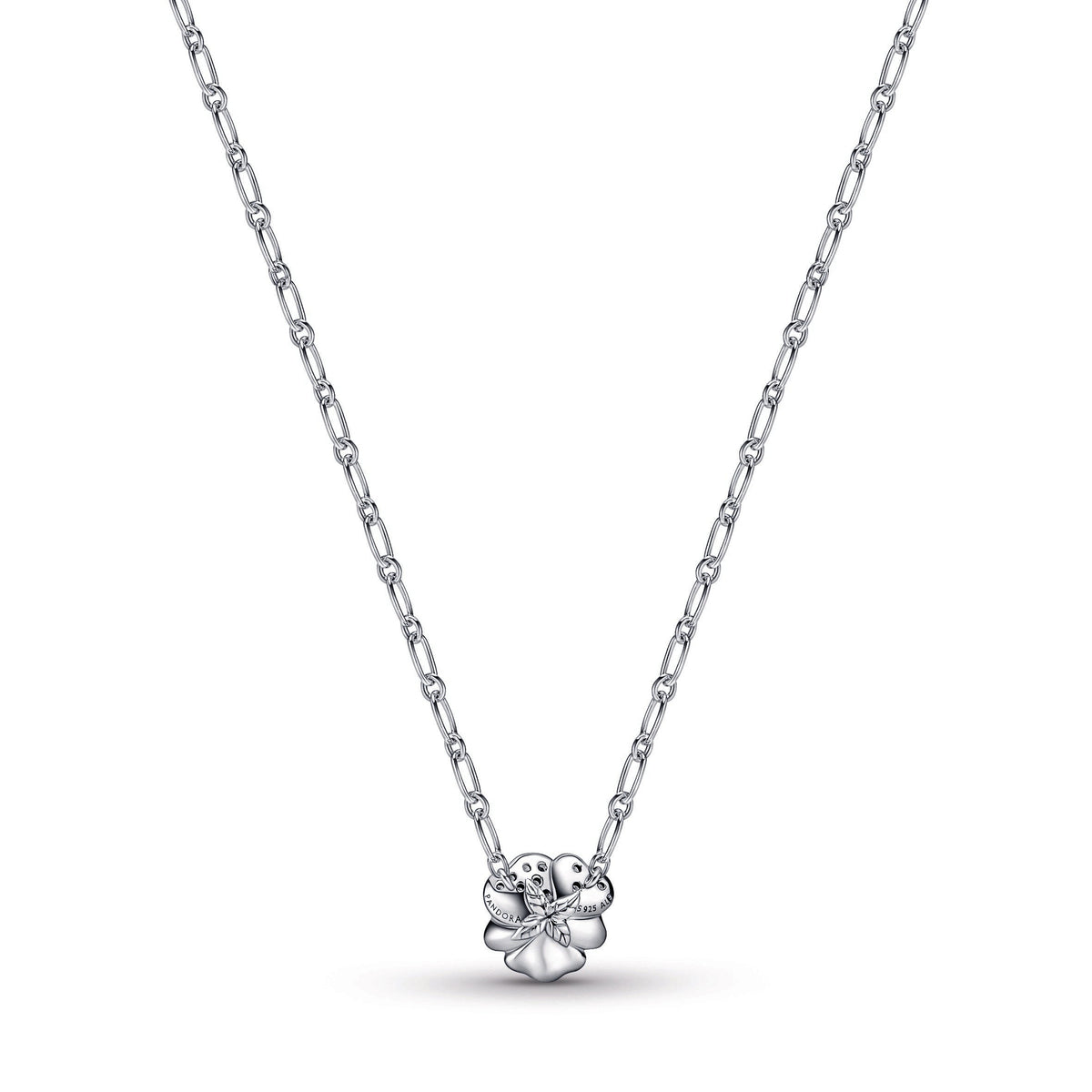 Pendant Necklace – Sterling Silver – Blue Pansy Flower