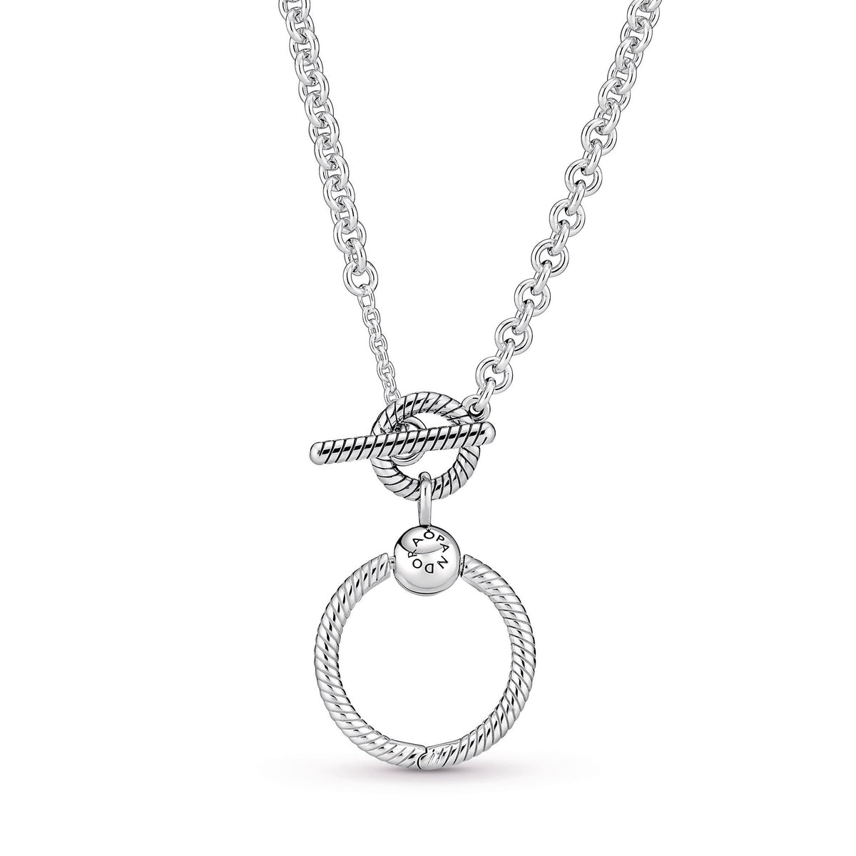 Pendant – Sterling Silver – Pandora Moments O T-bar Necklace
