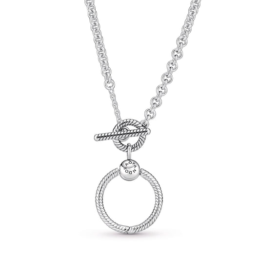 Pendant – Sterling Silver – Pandora Moments O T-bar Necklace