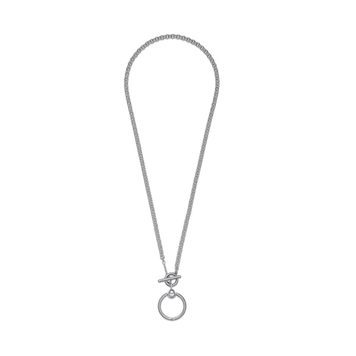 Pendant – Sterling Silver – Pandora Moments O T-bar Necklace