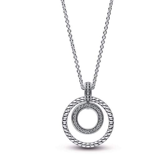 Pendant – Sterling Silver – Pandora Signature Pavé & Beads & Necklace