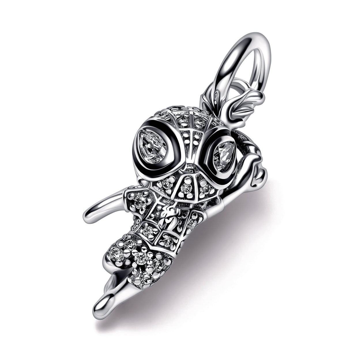 Pendant – Sterling Silver – Marvel Spider-Man Pavé