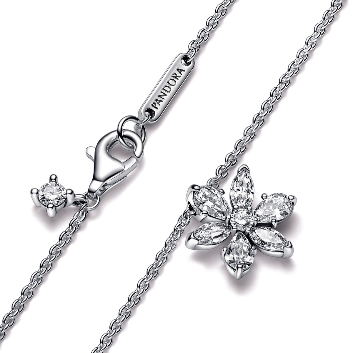 Pendant Necklace – Sterling Silver – Sparkling Herbarium Cluster
