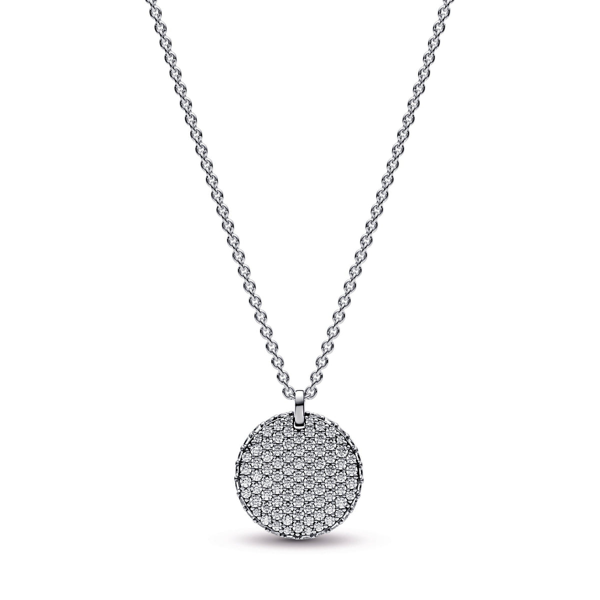 Pendant Necklace – Sterling Silver – Pandora Timeless Pavé Round