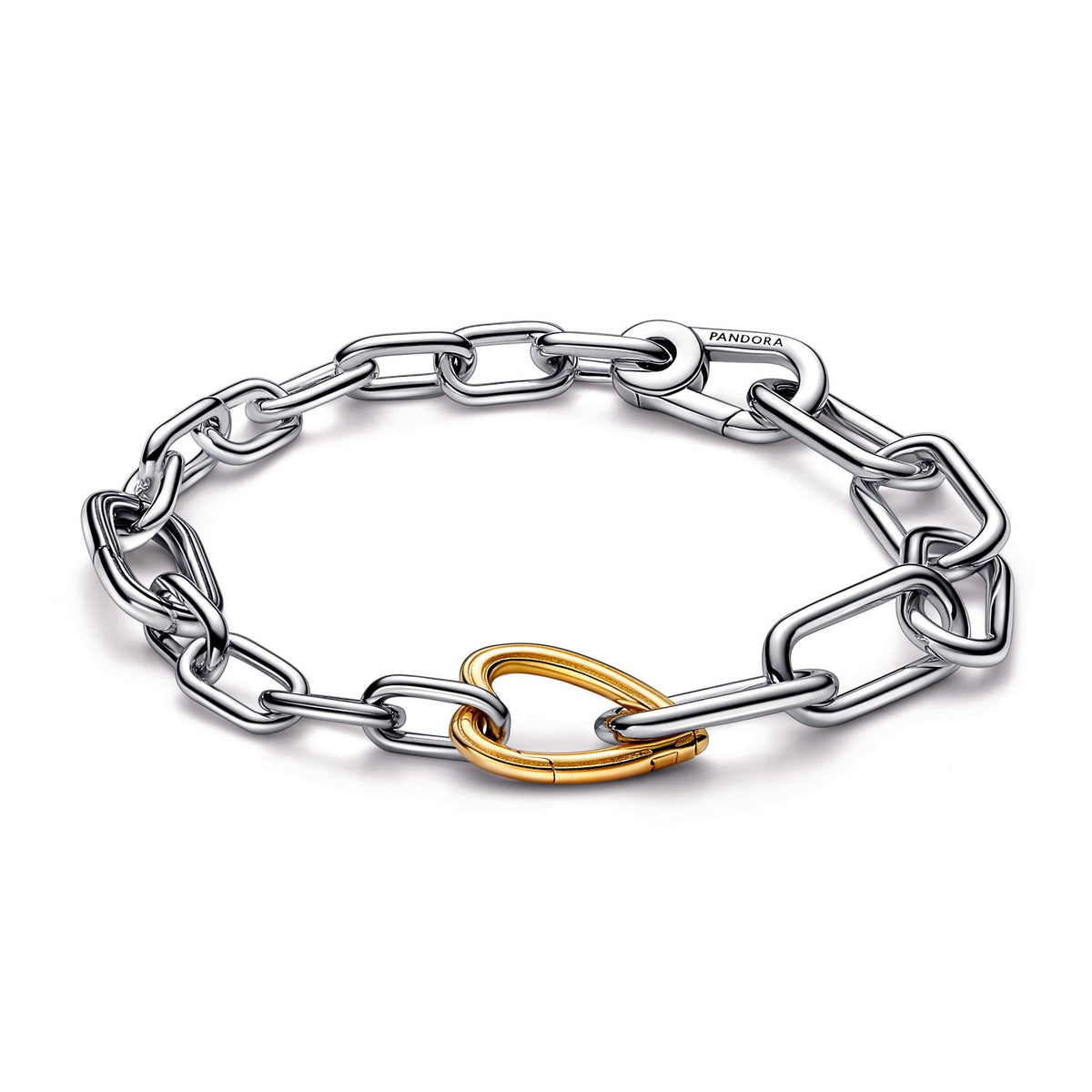 Chain Bracelet – 14k Gold-Plated – Pandora ME Two-tone Heart Link