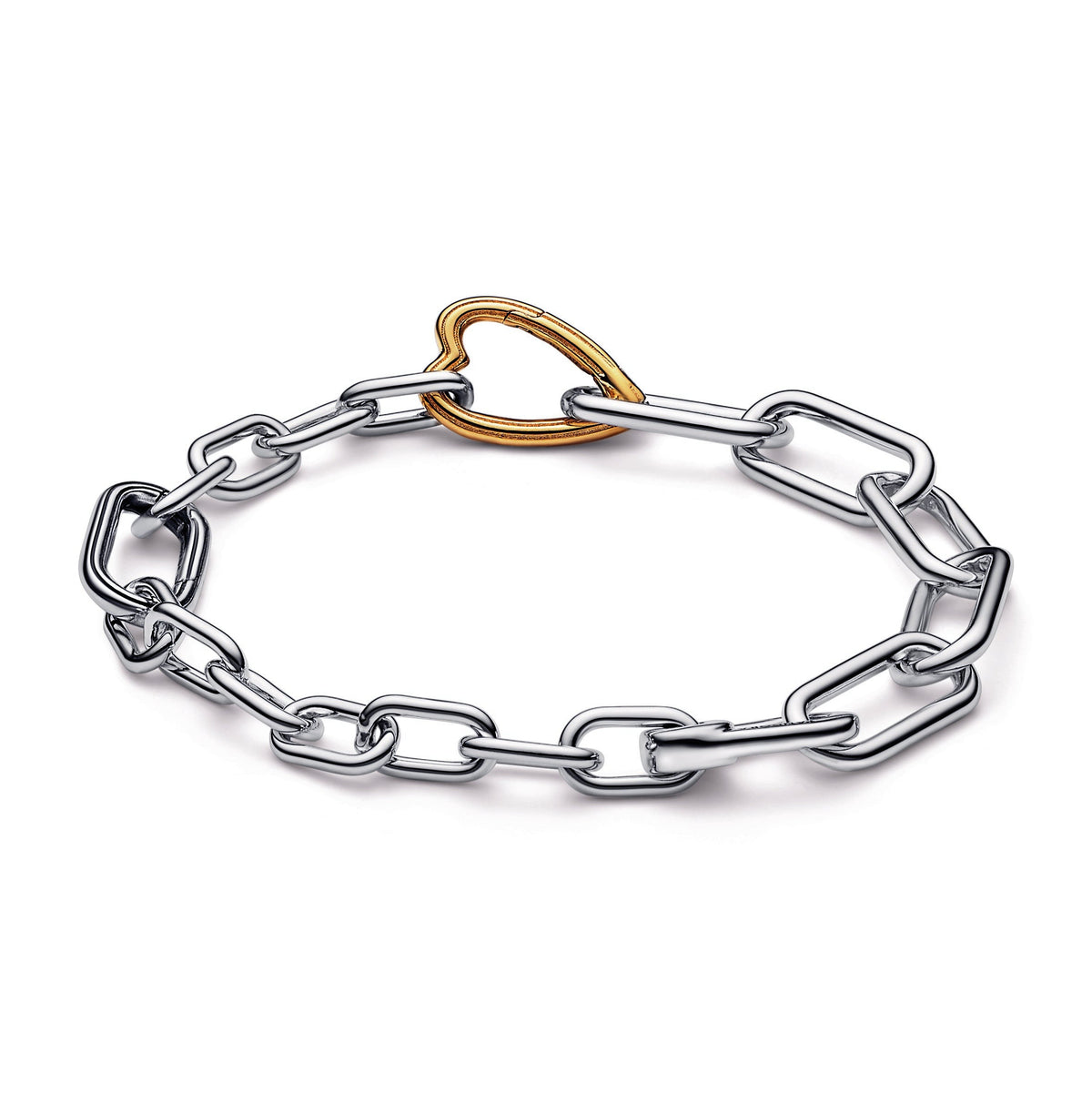 Chain Bracelet – 14k Gold-Plated – Pandora ME Two-tone Heart Link