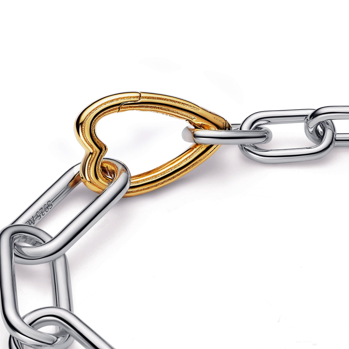 Chain Bracelet – 14k Gold-Plated – Pandora ME Two-tone Heart Link