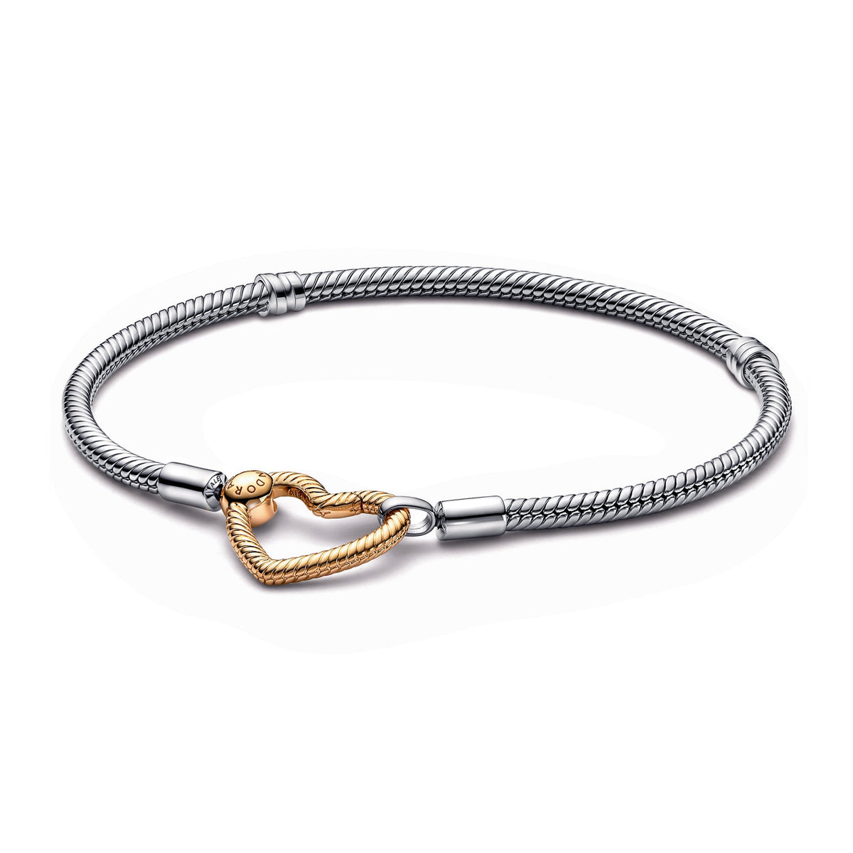 Chain Bracelet – 14k Gold-Plated – Pandora Moments Heart Closure Snake