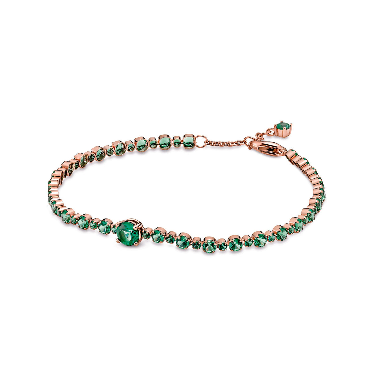 Bracelet – 14k Rose Gold-Plated – Sparkling Pavé Tennis