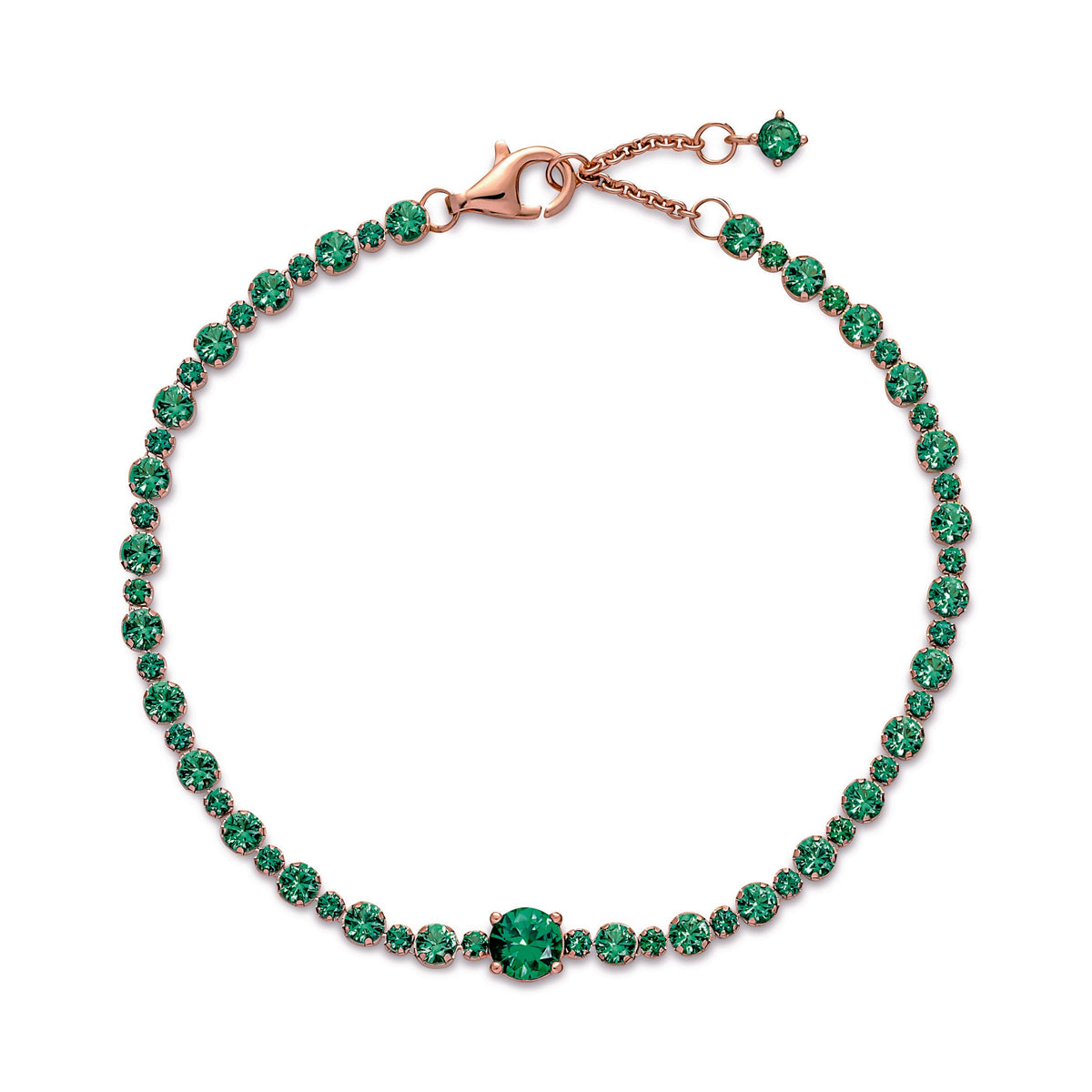 Bracelet – 14k Rose Gold-Plated – Sparkling Pavé Tennis