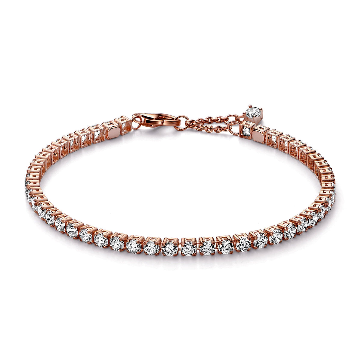 Bracelet – 14k Rose Gold-Plated – Sparkling Tennis