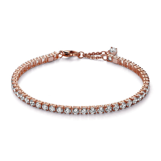 Bracelet – 14k Rose Gold-Plated – Sparkling Tennis
