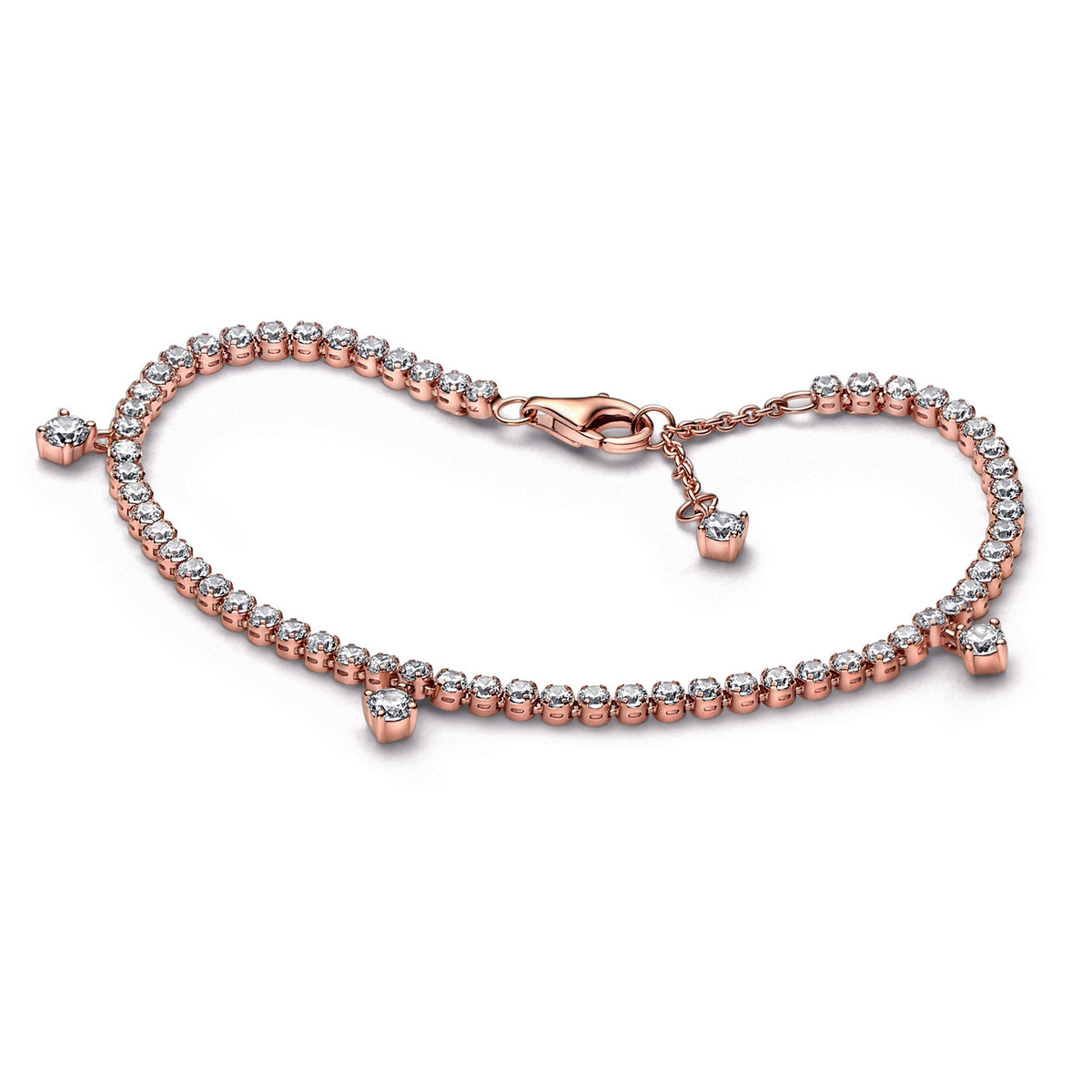 Bracelet – 14k Rose Gold-Plated – Sparkling Drops Tennis
