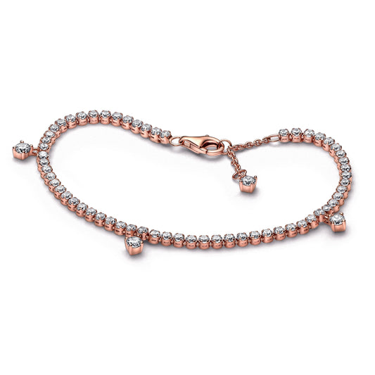 Bracelet – 14k Rose Gold-Plated – Sparkling Drops Tennis