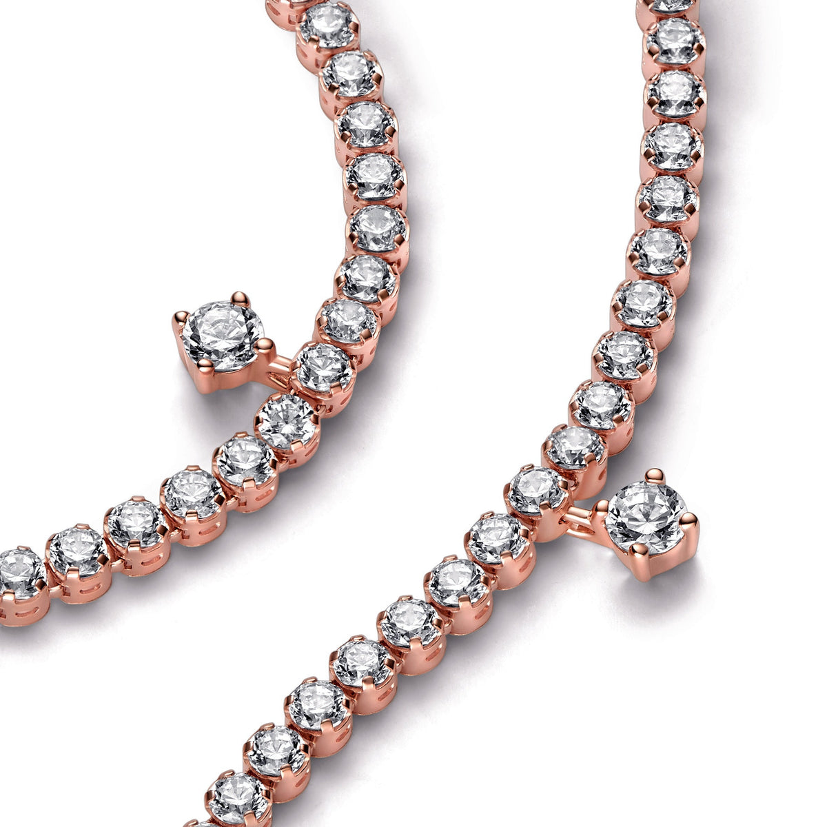 Bracelet – 14k Rose Gold-Plated – Sparkling Drops Tennis