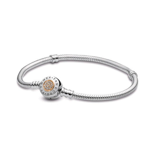 Chain Bracelet – Sterling Silver – Pandora Moments Logo Clasp Snake