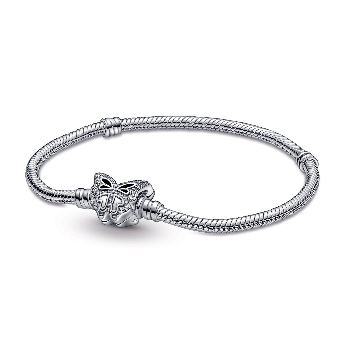 Chain Bracelet – Sterling Silver – Pandora Moments Butterfly Clasp Snake