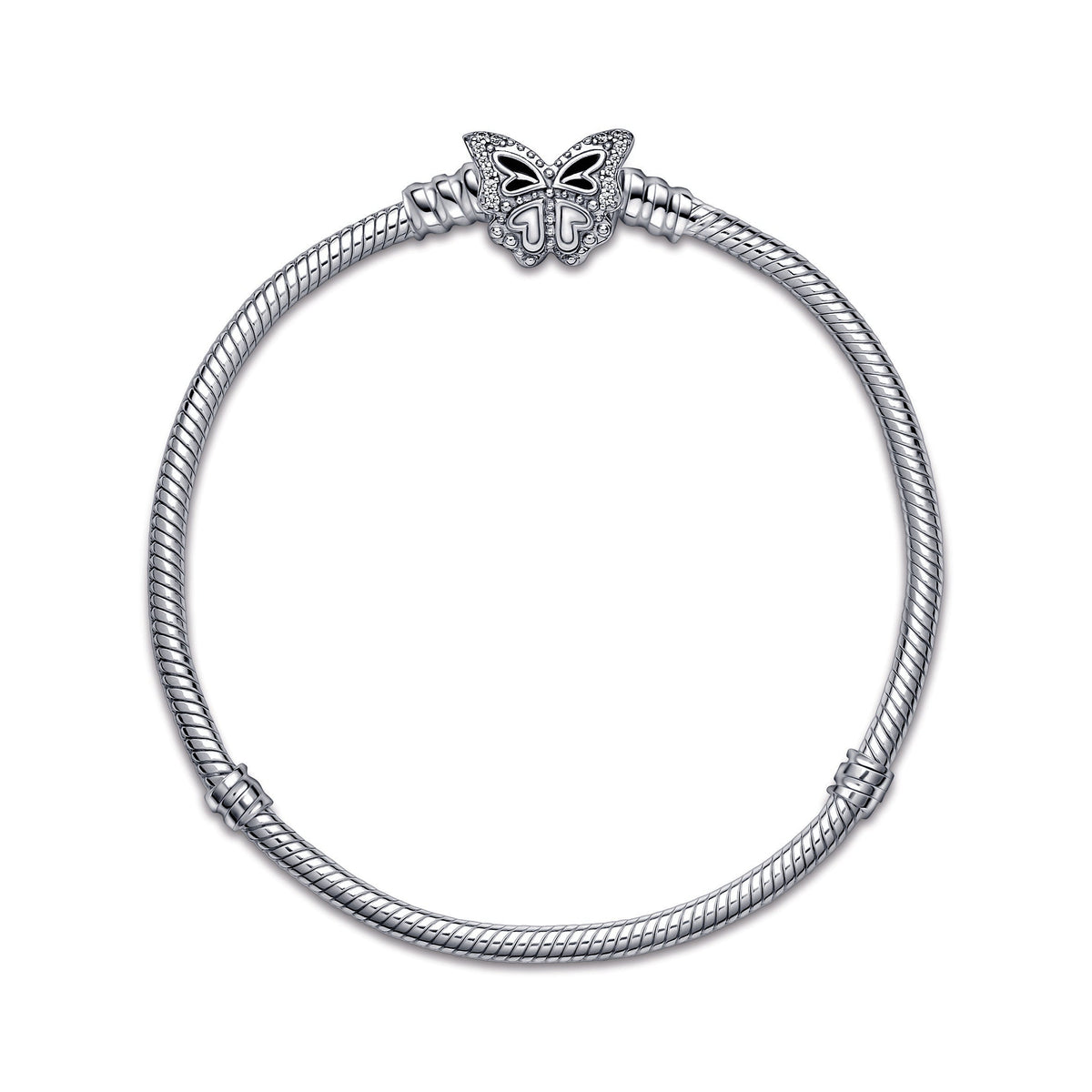 Chain Bracelet – Sterling Silver – Pandora Moments Butterfly Clasp Snake