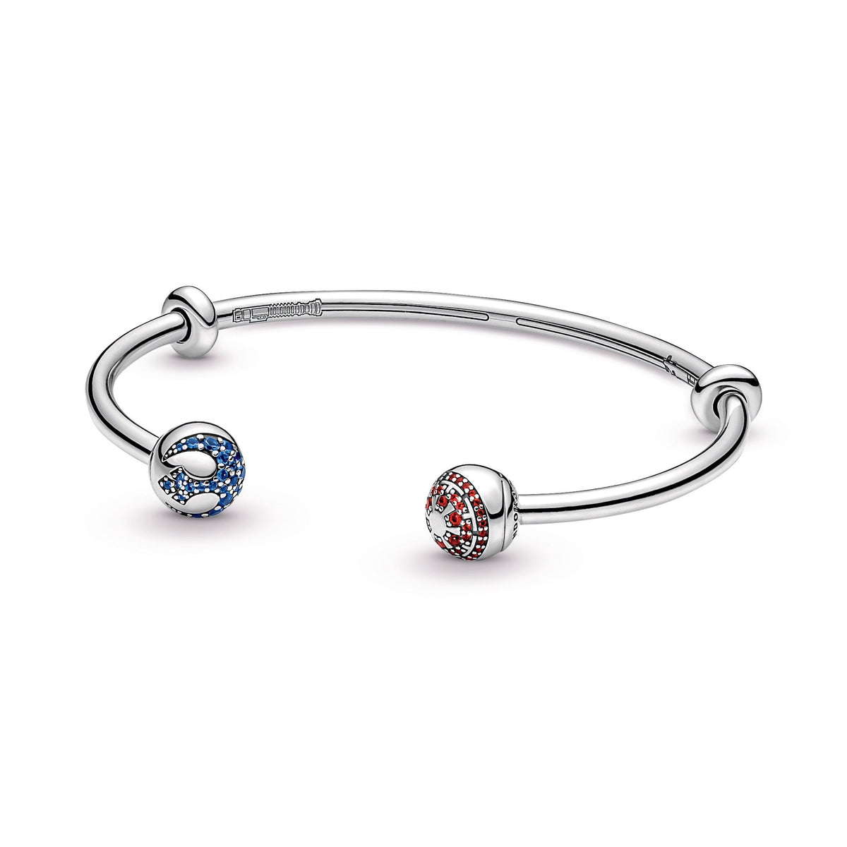 Bangle – Sterling Silver – Pandora Moments Star Wars™ Light & Dark Side Logo Open