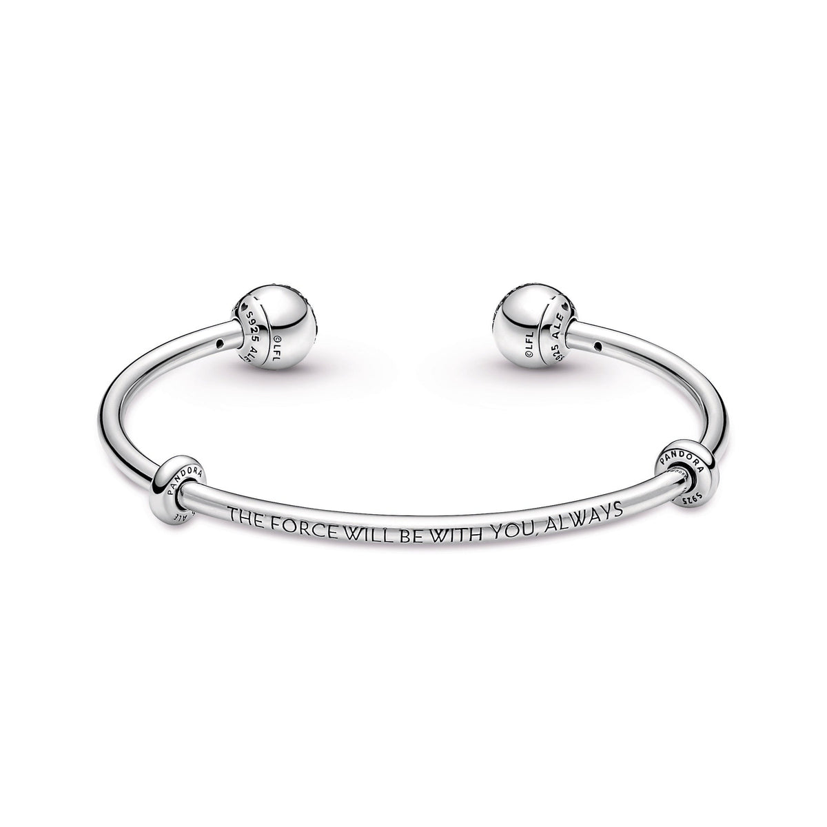 Bangle – Sterling Silver – Pandora Moments Star Wars™ Light & Dark Side Logo Open