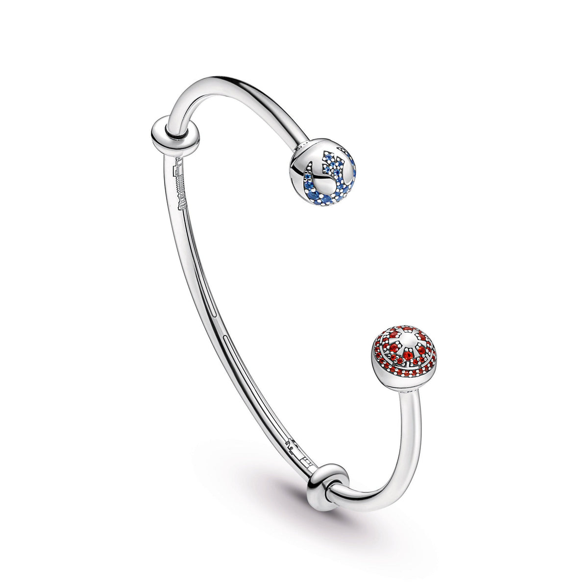 Bangle – Sterling Silver – Pandora Moments Star Wars™ Light & Dark Side Logo Open