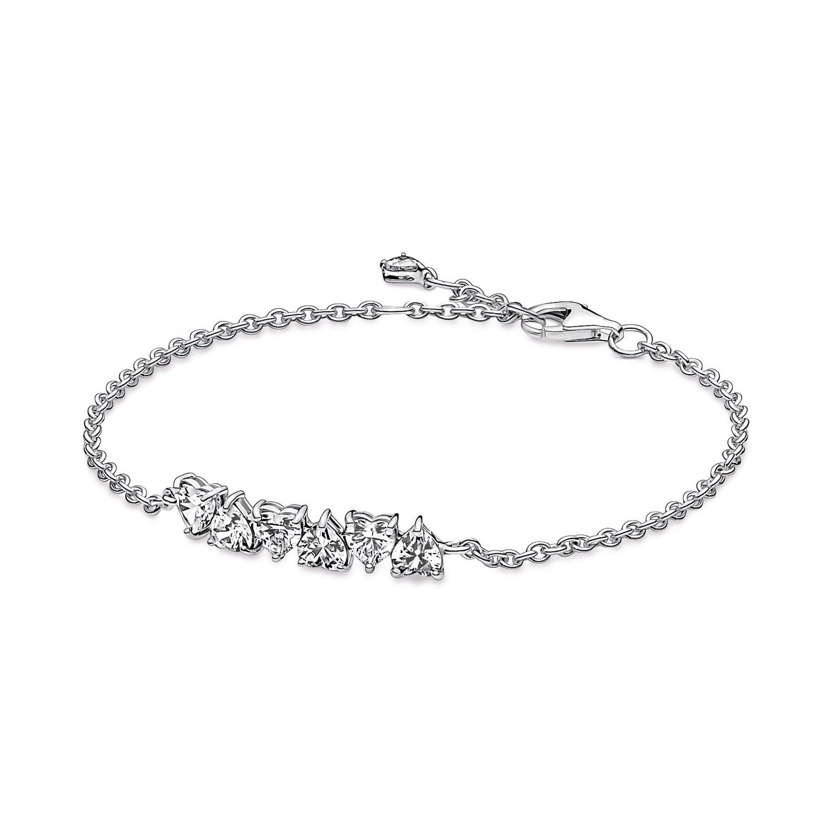 Chain Bracelet – Sterling Silver – Sparkling Endless Hearts