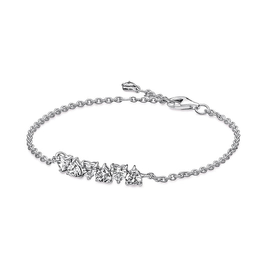 Chain Bracelet – Sterling Silver – Sparkling Endless Hearts