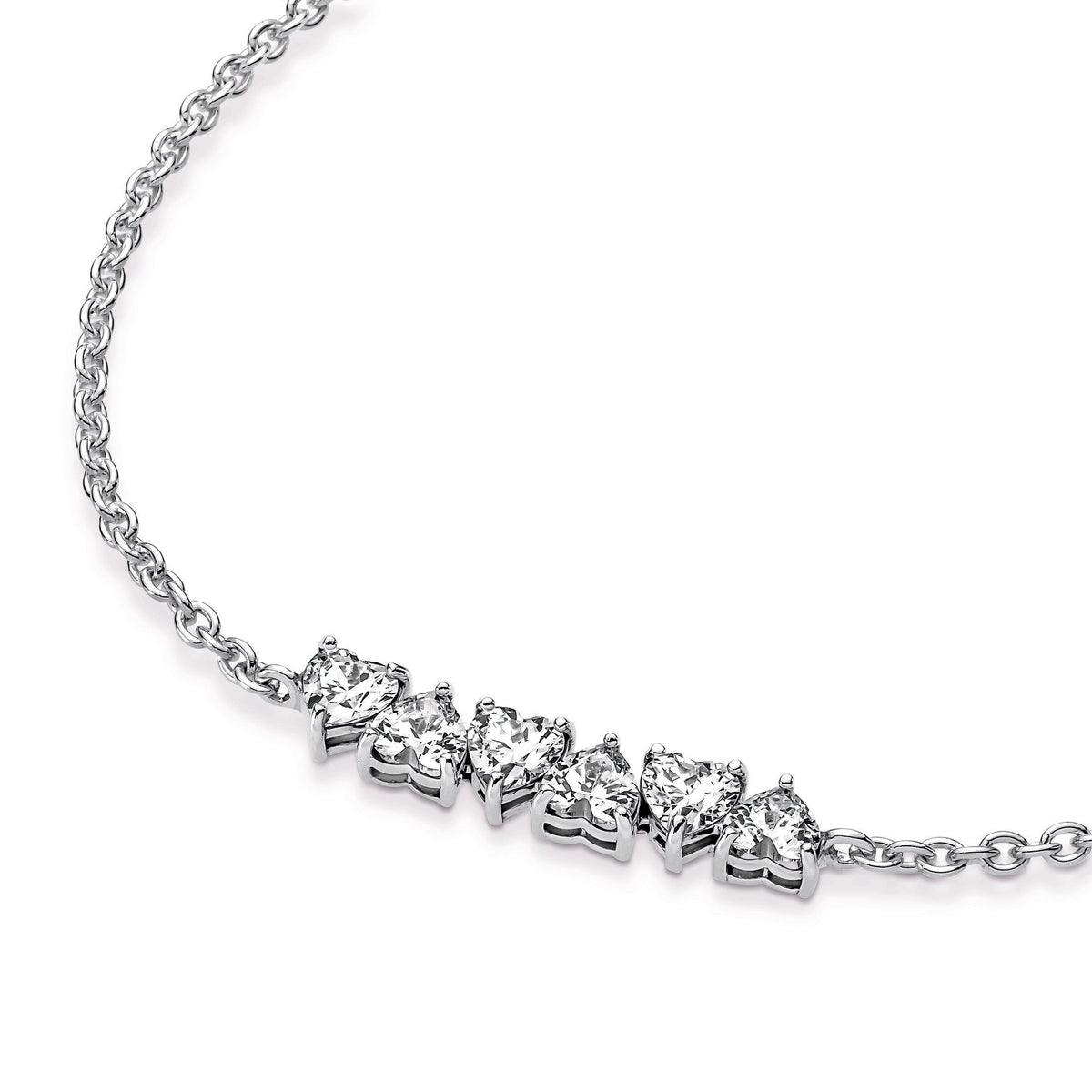 Chain Bracelet – Sterling Silver – Sparkling Endless Hearts