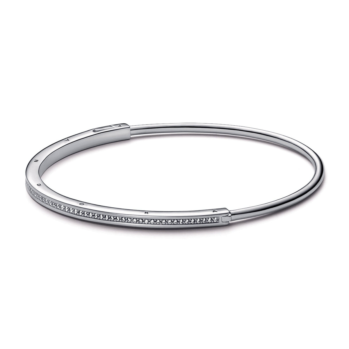 Bangle – Sterling Silver – Pandora Signature I-D Pavé