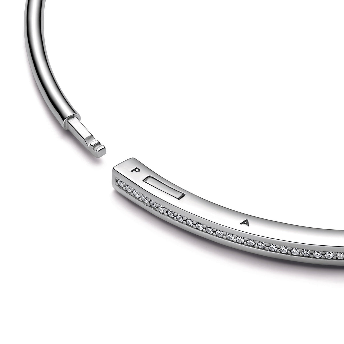 Bangle – Sterling Silver – Pandora Signature I-D Pavé