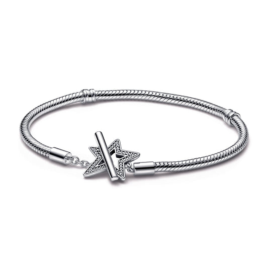 Chain Bracelet – Sterling Silver – Pandora Moments Asymmetric Star T-bar Snake