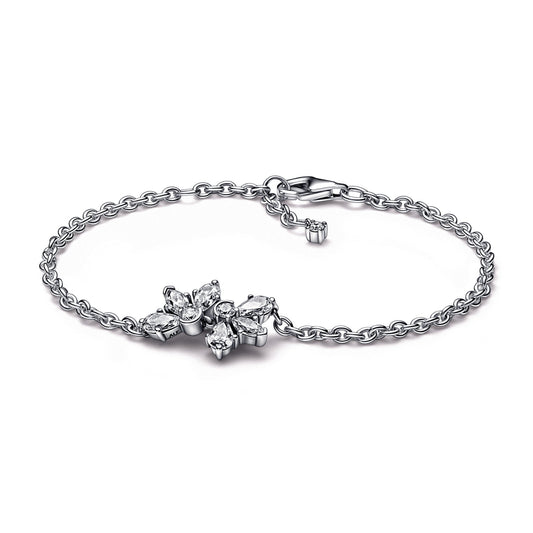 Chain Bracelet – Sterling Silver – Sparkling Herbarium Cluster