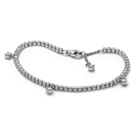 Bracelet – Sterling Silver – Sparkling Drops Tennis