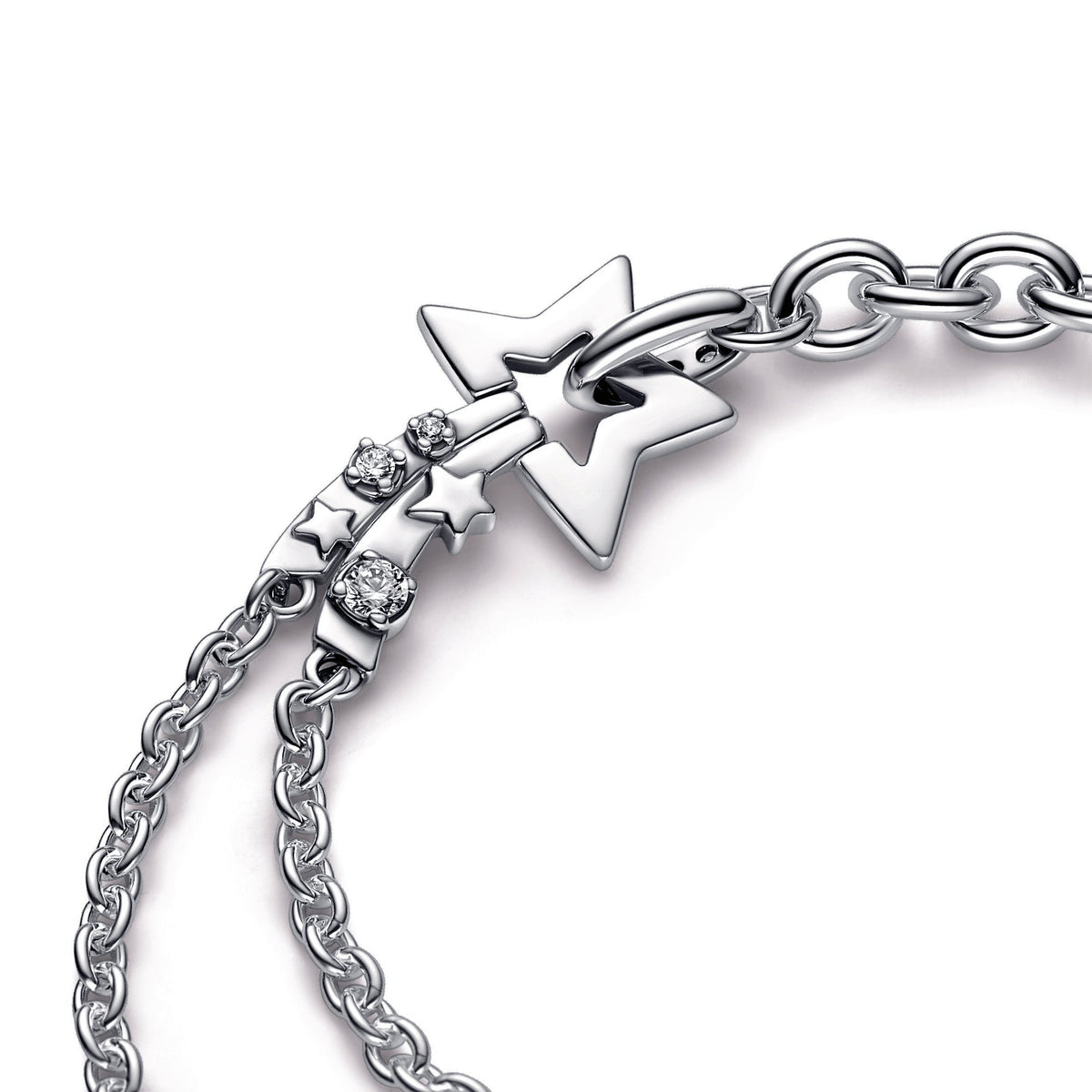 Chain Bracelet – Sterling Silver – Shooting Star Double