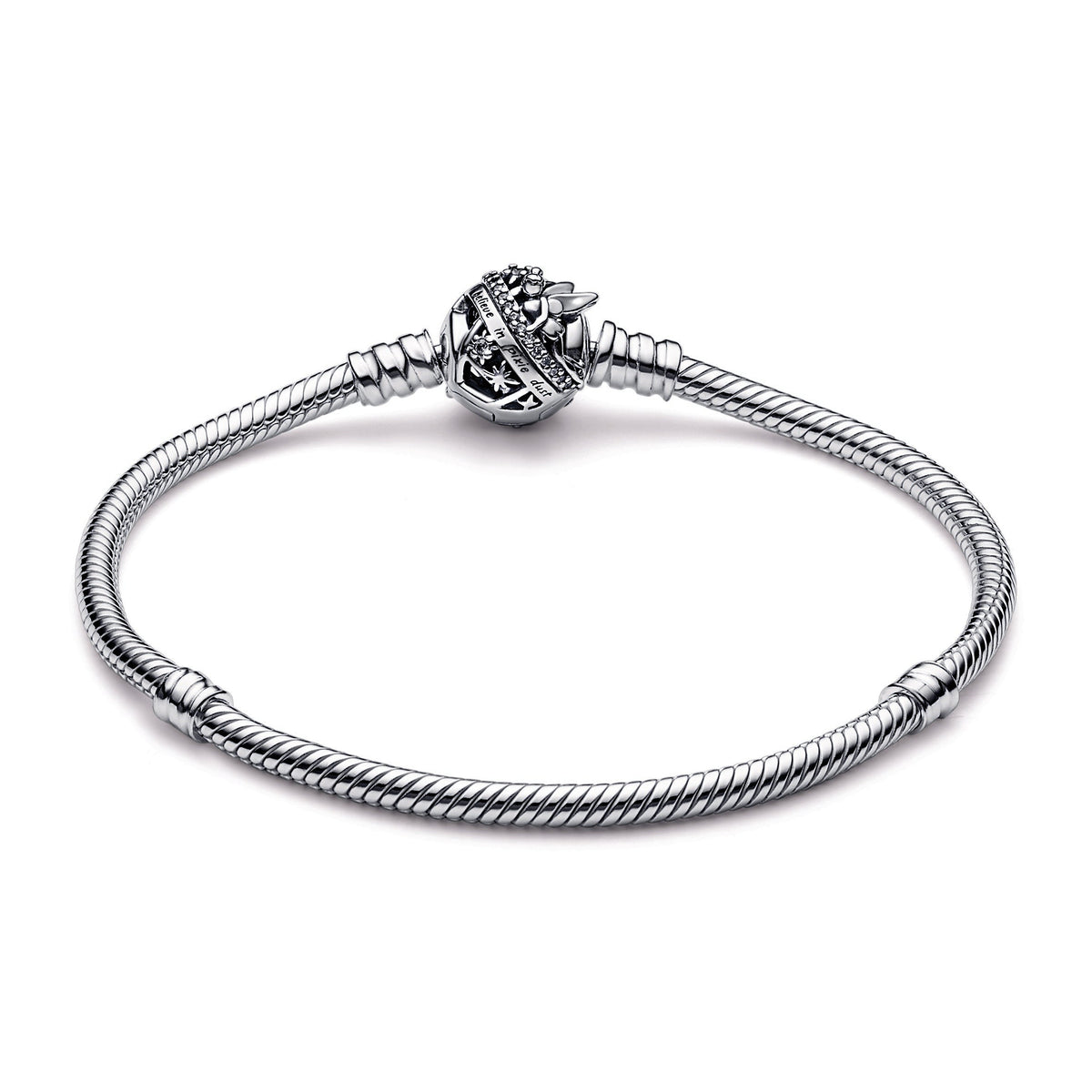 Chain Bracelet – Sterling Silver – Disney Tinker Bell Clasp Moments Snake